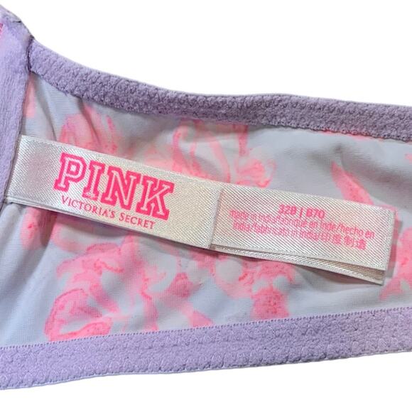 Pink Victoria’s Secret Wear Everywhere Push Up Bra Floral Size 32B - Picture 7 of 8